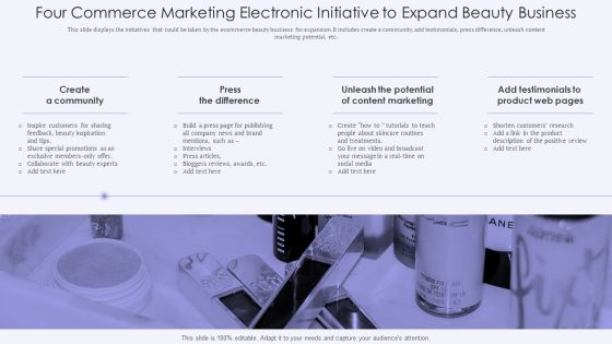 Four Commerce Marketing Electronic Initiative To Expand Beauty Business Topics PDF Four Commerce Marketing Electronic Initiative To Expand Beauty Business Topics PDF