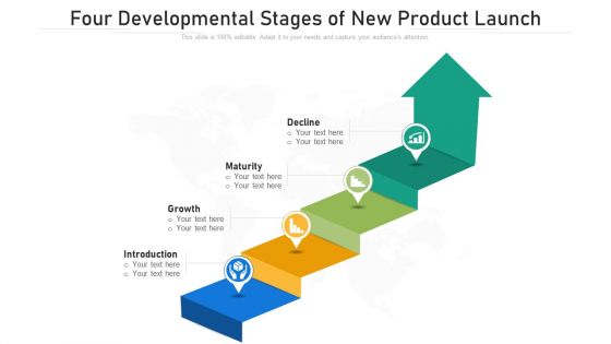 Four Developmental Stages Of New Product Launch Ppt PowerPoint Presentation File Example PDF