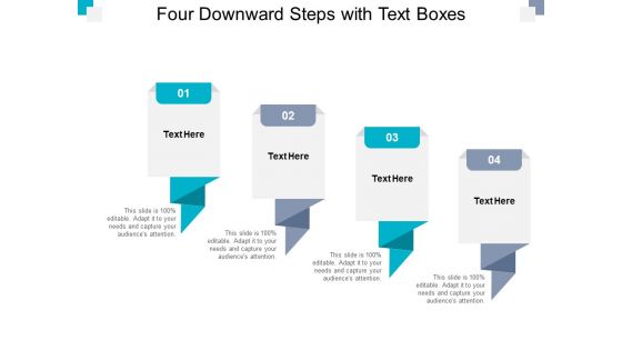 Four Downward Steps With Text Boxes Ppt PowerPoint Presentation Layouts Topics