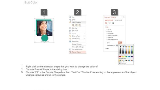 Four Employees Social Media Profiles Powerpoint Slides