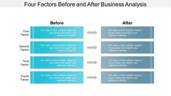 Four Factors Before And After Business Analysis Ppt PowerPoint Presentation Inspiration Demonstration