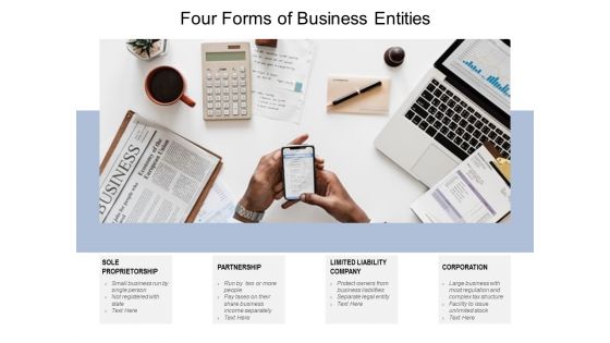 Four Forms Of Business Entities Ppt PowerPoint Presentation Show Template