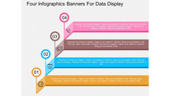 Four Infographics Banners For Data Display Powerpoint Template