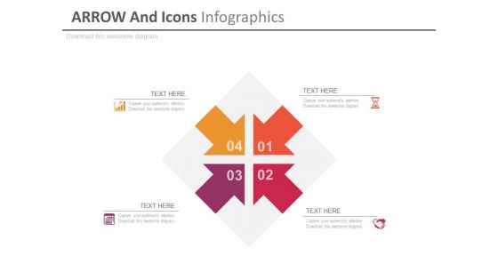 Four Inward Arrows With Icons Powerpoint Template
