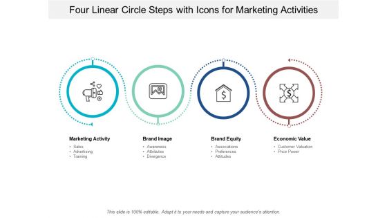 Four Linear Circle Steps With Icons For Marketing Activities Ppt PowerPoint Presentation Icon Skills Four Linear Circle Steps With Icons For Marketing Activities Ppt PowerPoint Presentation Icon Skills