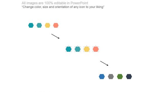 Four Linear Hexagons For Process Flow Powerpoint Template