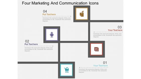 Four Marketing And Communication Icons Powerpoint Templates