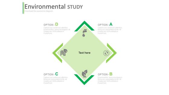 Four Options Chart For Environmental Study Powerpoint Template Four Options Chart For Environmental Study Powerpoint Template