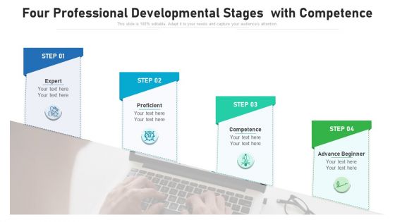 Four Professional Developmental Stages With Competence Ppt PowerPoint Presentation Gallery Smartart PDF