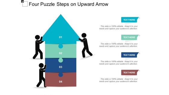 Four Puzzle Steps On Upward Arrow Ppt PowerPoint Presentation Pictures Outline