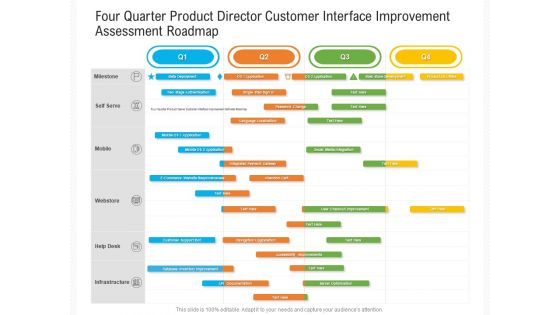 Four Quarter Product Director Customer Interface Improvement Assessment Roadmap Topics