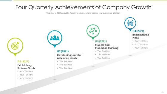 Four Quarterly Achievements Of Company Growth Download PDF
