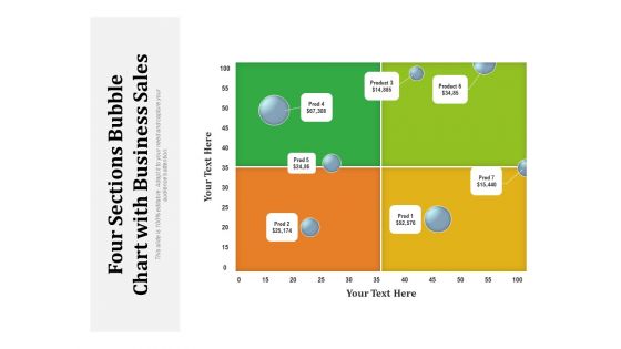 Four Sections Bubble Chart With Business Sales Ppt PowerPoint Presentation Guide PDF