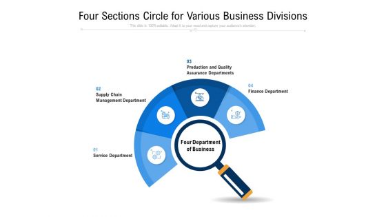 Four Sections Circle For Various Business Divisions Ppt PowerPoint Presentation File Topics PDF Four Sections Circle For Various Business Divisions Ppt PowerPoint Presentation File Topics PDF