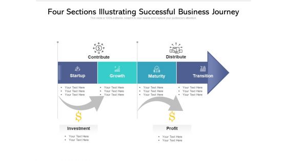 Four Sections Illustrating Successful Business Journey Ppt PowerPoint Presentation Gallery Styles PDF
