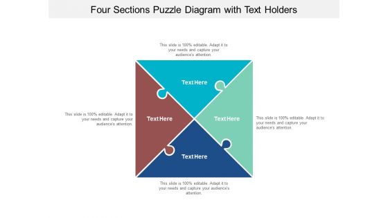 four sections puzzle diagram with text holders ppt powerpoint presentation pictures portfolio