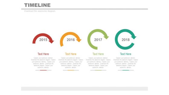 Four Sequential Arrows Timeline Diagram Powerpoint Slides