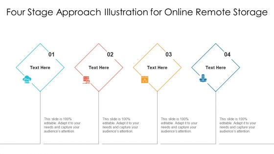 Four Stage Approach Illustration For Online Remote Storage Ppt PowerPoint Presentation File Design Inspiration PDF