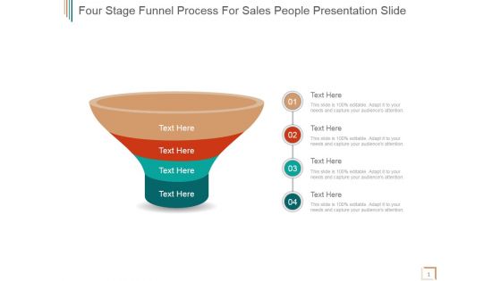 Four Stage Funnel Process For Sales People Ppt PowerPoint Presentation Samples
