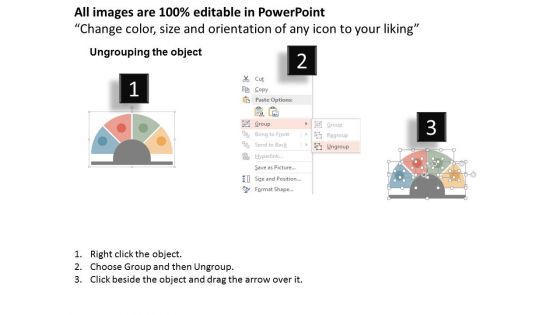 Four Stage Semicircular Diagram Powerpoint Templates
