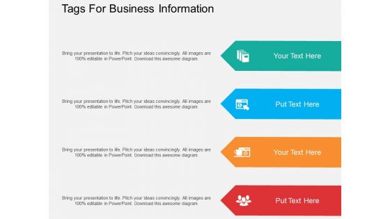 Four Staged Tags For Business Information Powerpoint Template Four Staged Tags For Business Information Powerpoint Template