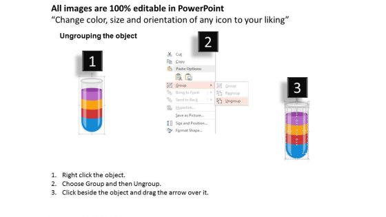 Four Staged Test Tube And Text Bubbles Powerpoint Template