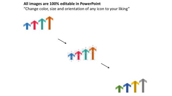 Four Staged Vertical Arrows For Process Flow Powerpoint Template