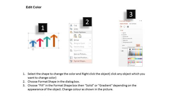 Four Staged Vertical Arrows For Process Flow Powerpoint Template