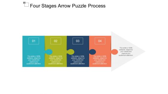 Four Stages Arrow Puzzle Process Ppt Powerpoint Presentation Ideas Pictures