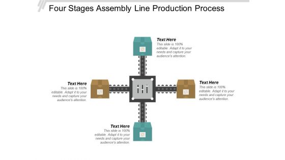 Four Stages Assembly Line Production Process Ppt PowerPoint Presentation Tips