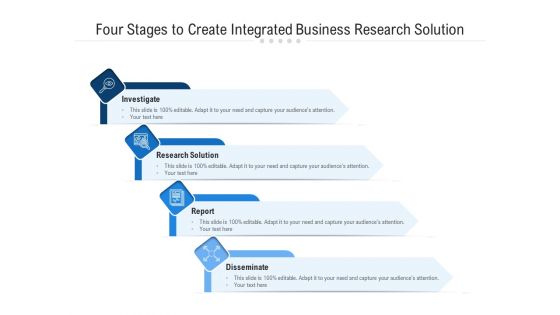 Four Stages To Create Integrated Business Research Solution Ppt PowerPoint Presentation Gallery Layout PDF