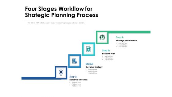 Four Stages Workflow For Strategic Planning Process Ppt PowerPoint Presentation Icon Inspiration PDF