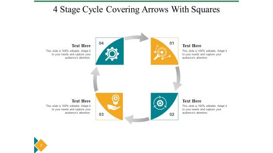 Four Step Cycle Process Arrows Squares Ppt PowerPoint Presentation Complete Deck