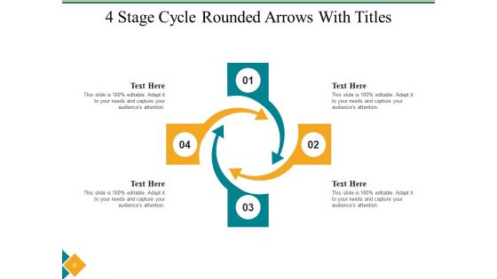Four Step Cycle Process Arrows Squares Ppt PowerPoint Presentation Complete Deck