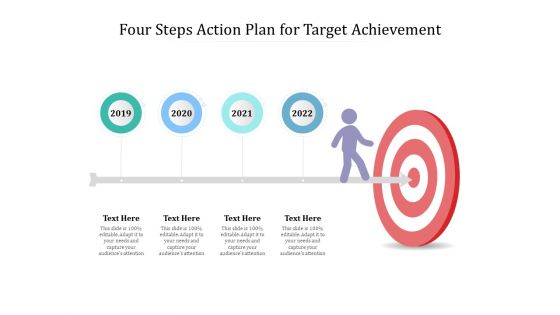 Four Steps Action Plan For Target Achievement Ppt PowerPoint Presentation Show Clipart