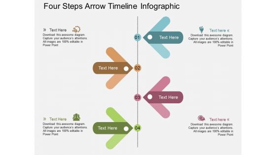 Four Steps Arrow Timeline Infographic Powerpoint Template