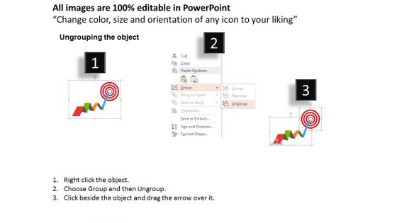 Four Steps Arrow With Target Board Powerpoint Template