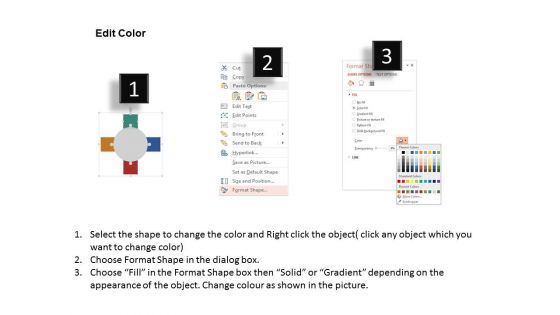 Four Steps Circular Puzzle Powerpoint Template