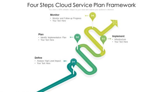 Four Steps Cloud Service Plan Framework Ppt PowerPoint Presentation File Infographics PDF