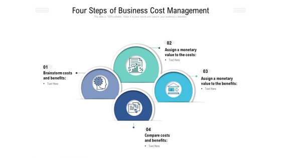 Four Steps Of Business Cost Management Ppt Gallery Clipart Images PDF