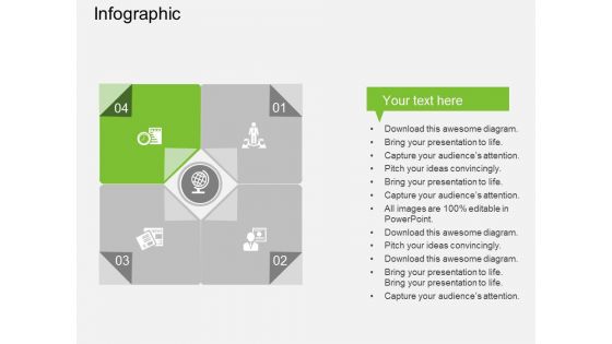 Four Steps Of Globe Business Planning Powerpoint Template