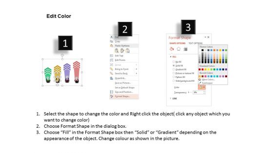 Four Steps Of Management Process Powerpoint Template