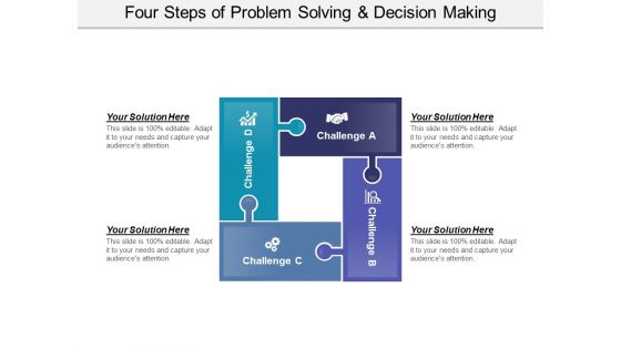 Four Steps Of Problem Solving And Decision Making Ppt PowerPoint Presentation File Graphics Template