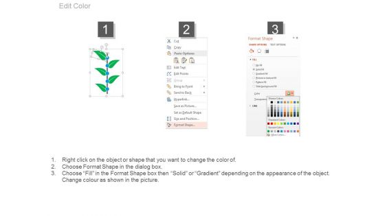 Four Steps Plant Business Growth Chart Powerpoint Template