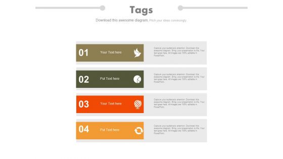 Four Tags For Balanced Scorecard Measures Powerpoint Template