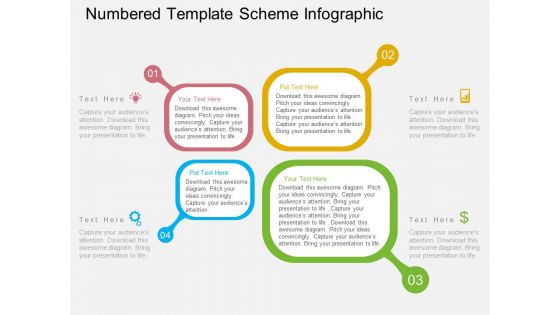 Four Text Boxes With Icons Powerpoint Template