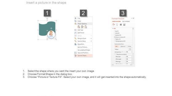 Four Text Tags With Employee Pictures Powerpoint Slides