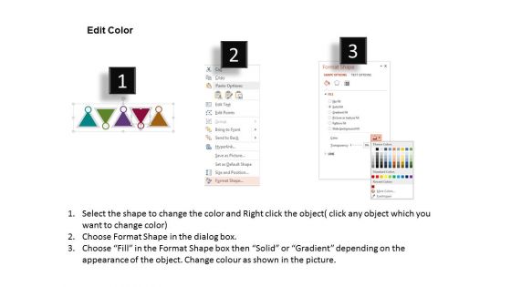 Four Triangles Process Flow Infographic Powerpoint Template