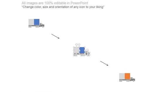 Four Trucks With Percentage Values For Comparison Powerpoint Slides