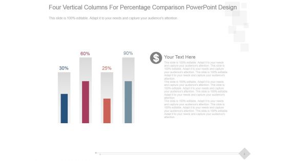 Four Vertical Columns For Percentage Comparison Ppt PowerPoint Presentation Introduction